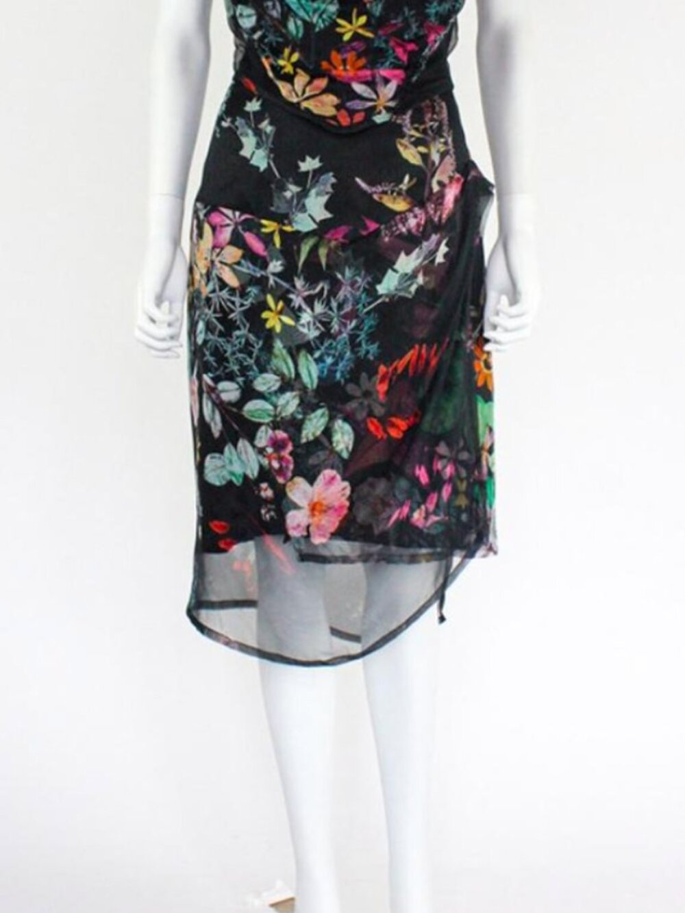 Vivienne Westwood Silk floral pencil skirt romantic soft IT42